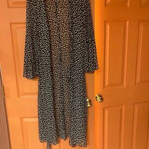 NWOT Zara Black and White Polkadot Duster Sz S